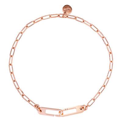 Bracelet Osmose Chaîne Rectangulaire Vermeil Rose, Longueur 19,5 cm - L'Avare by Olivier Lafond