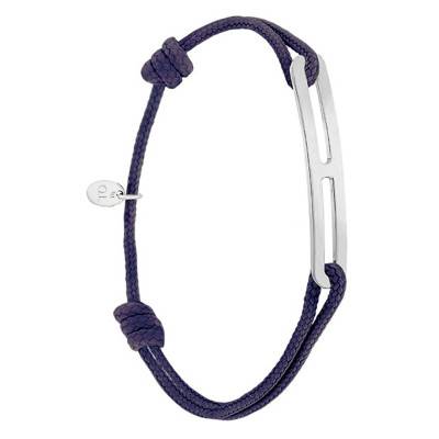 Bracelet gaby slim XL encre & argent brossé, Largeur 2,00 mm - L'Avare by Olivier Lafond