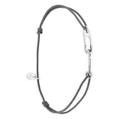 Bracelet osmose cordon anthracite & argent - L'Avare by Olivier Lafond