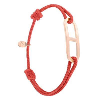 Bracelet gaby GM rouge & vermeil rose, Largeur 2,00 mm - L'Avare by Olivier Lafond