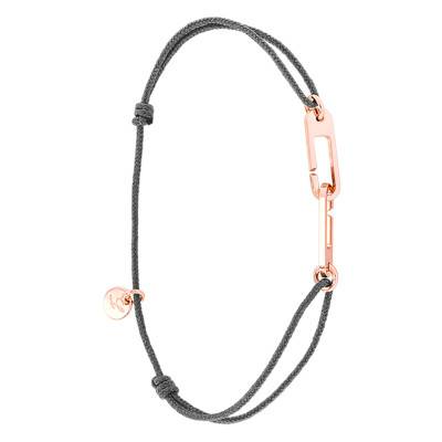 Bracelet Osmose Vermeil Rose Cordon Gris - L'Avare by Olivier Lafond
