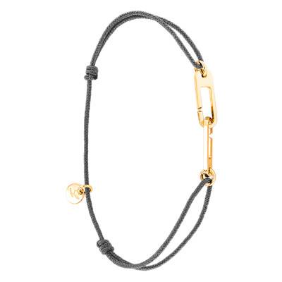 Bracelet Osmose Vermeil Jaune Cordon Gris - L'Avare by Olivier Lafond