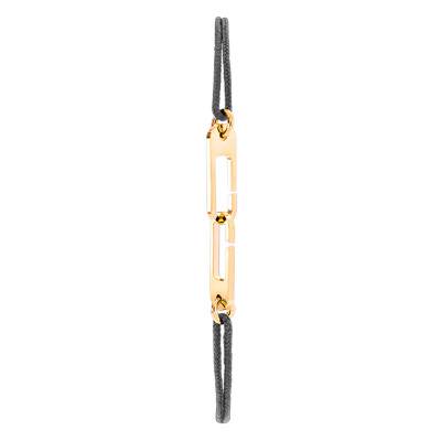 Yellow Vermeil Gray Cord Osmose Bracelet - L'Avare by Olivier Lafond
