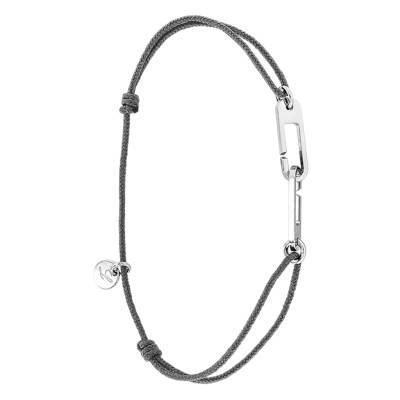 925 Sterling Silver Gray Cord Osmose Bracelet - L'Avare by Olivier Lafond