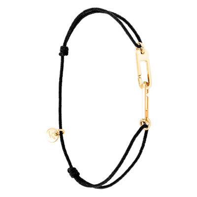 Bracelet Osmose Vermeil Jaune Cordon Noir - L'Avare by Olivier Lafond