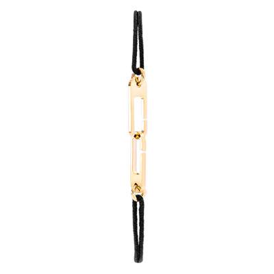 Bracelet Osmose Vermeil Jaune Cordon Noir - L'Avare by Olivier Lafond