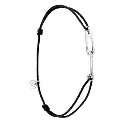 Bracelet Osmose Argent Cordon Noir - L'Avare by Olivier Lafond