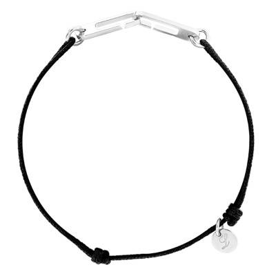 Bracelet Osmose Argent Cordon Noir - L'Avare by Olivier Lafond