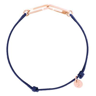 Rose Vermeil Blue Cord Osmose Bracelet - L'Avare by Olivier Lafond