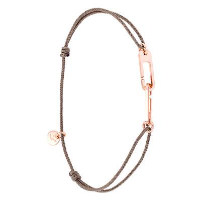 Bracelet Osmose Vermeil Rose Cordon Taupe - L'Avare by Olivier Lafond