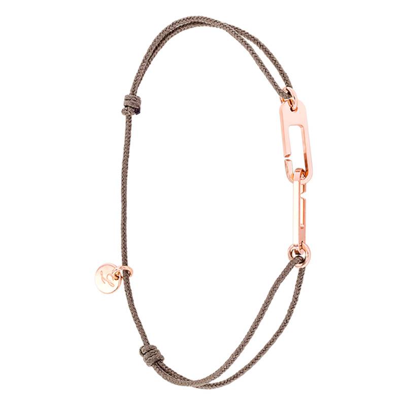 Rose Vermeil Taupe Cord Osmose Bracelet - L'Avare by Olivier Lafond