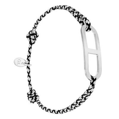 Bracelet gaby GM chrome & argent brossé, Largeur 2,00 mm - L'Avare by Olivier Lafond