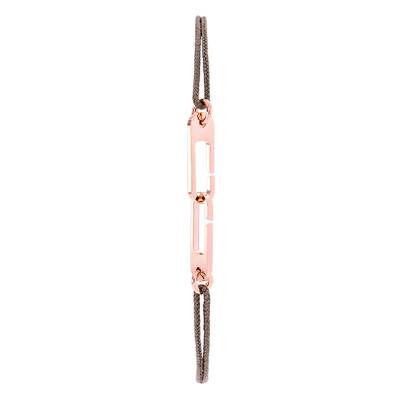 Bracelet Osmose Vermeil Rose Cordon Taupe - L'Avare by Olivier Lafond