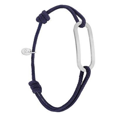 Bracelet figaro encre & argent brossé, Longueur ajustable, Largeur 2,00 mm - L'Avare by Olivier Lafond