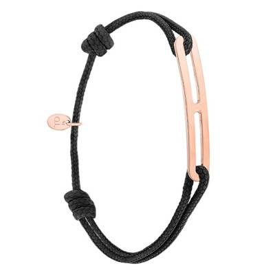 Bracelet gaby slim XL noir & vermeil rose, Largeur 2,00 mm - L'Avare by Olivier Lafond