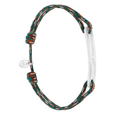 Bracelet figaro slim XL armée & argent brossé, Largeur 2,00 mm - L'Avare by Olivier Lafond