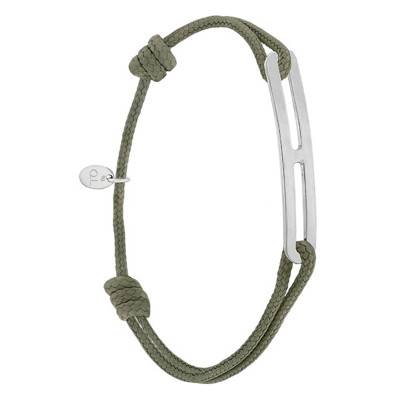 Bracelet gaby slim XL kaki & argent brossé, Largeur 2,00 mm - L'Avare by Olivier Lafond