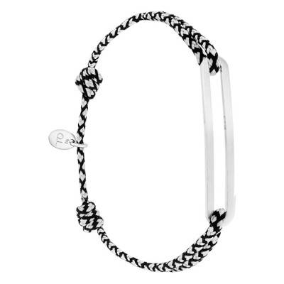 Bracelet figaro slim XL chrome & argent brossé, Largeur 2,00 mm - L'Avare by Olivier Lafond