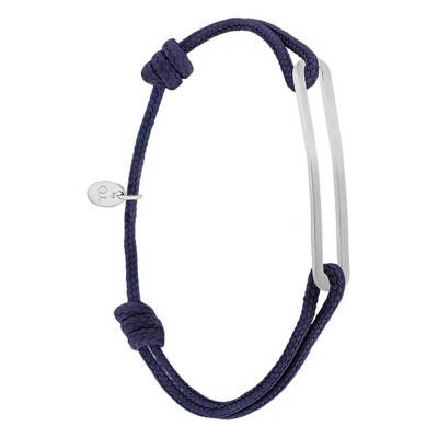 Bracelet figaro slim XL encre & argent brossé, Largeur 2,00 mm - L'Avare by Olivier Lafond