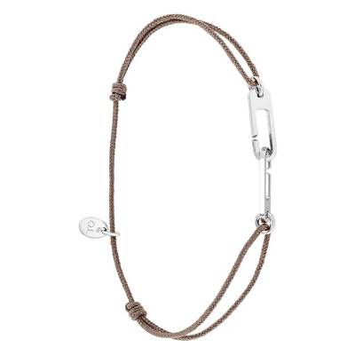 Bracelet osmose cordon taupe & argent - L'Avare by Olivier Lafond
