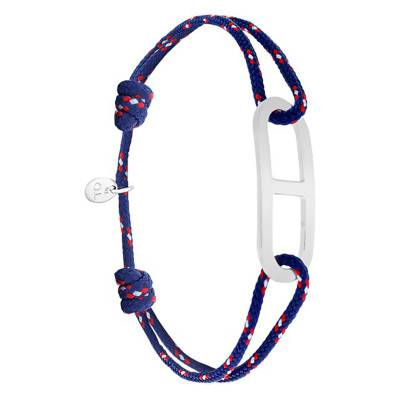 Bracelet gaby GM navy & argent, Largeur 2,00 mm - L'Avare by Olivier Lafond