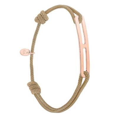 Bracelet gaby slim XL taupe & vermeil rose, Largeur 2,00 mm - L'Avare by Olivier Lafond