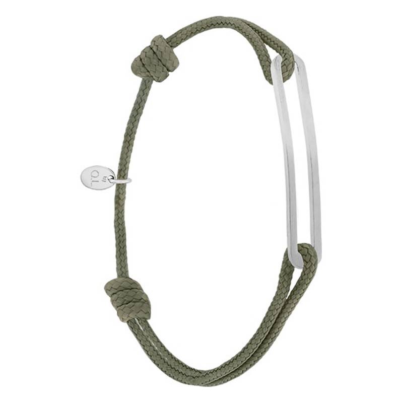 Khaki Brushed Slim XL Figaro Bracelet in 925 Silver - L'Avare by Olivier Lafond