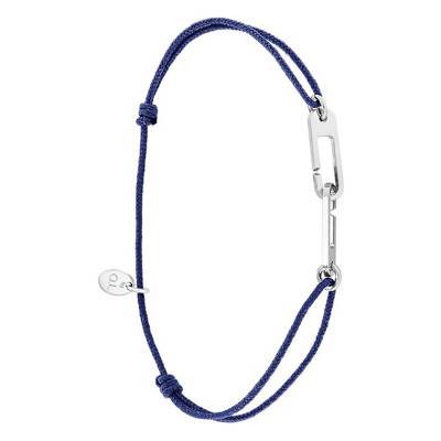 Navy Blue Cord Osmose Bracelet in 925 Silver - L'Avare by Olivier Lafond