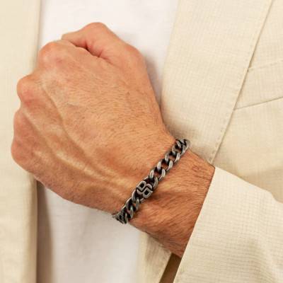 Steel Double B Absolute Bracelet, Length 19 cm - 1580742M - Boss