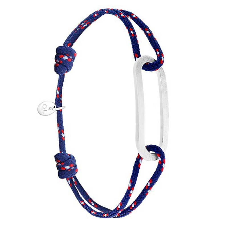 925 Sterling Silver Brushed Navy Figaro Bracelet, 2 mm Width - L'Avare by Olivier Lafond