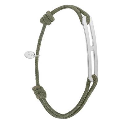 Bracelet gaby slim XL kaki & argent, Largeur 2,00 mm - L'Avare by Olivier Lafond