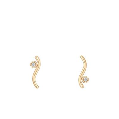 Boucles d'oreilles Harmonie Plaqué or et Diamant - La Garçonne Diamant
