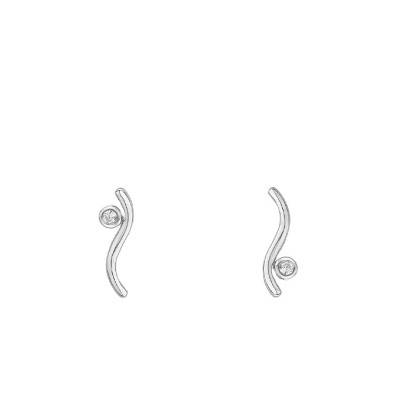 Boucles d'oreilles Harmonie Argent et Diamant - La Garçonne Diamant