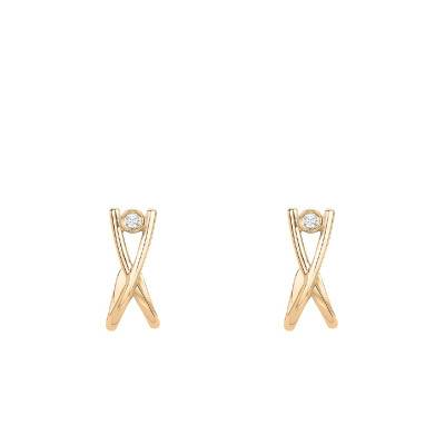 "Harmonie Infinie Yellow Gold-Plated Diamond Hoop Earrings" - La Garçonne Diamant