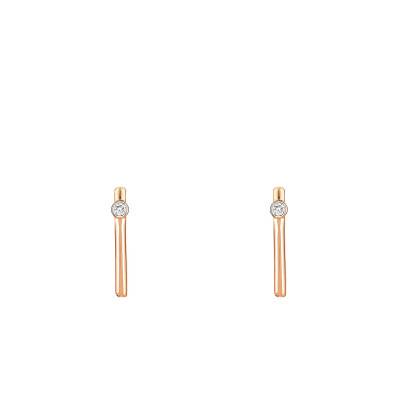 Boucles d'oreilles Funambule Plaqué or et Diamant - La Garçonne Diamant