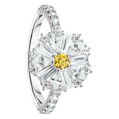925 Sterling Silver & Two-Tone Zirconia Lovely Daisy Flower Ring - TR2493-051-4 - Thomas Sabo