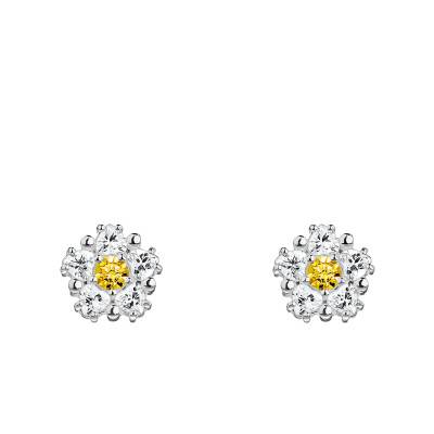 925 Sterling Silver & Two-Tone Zirconia Lovely Daisy Flower Stud Earrings - H2297-051-4 - Thomas Sabo