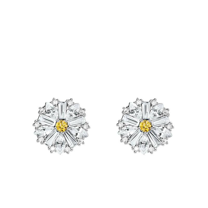 Lovely Daisy Bicolor Cubic Zirconia 925 Silver Stud Earrings - H2169-051-4 - Thomas Sabo