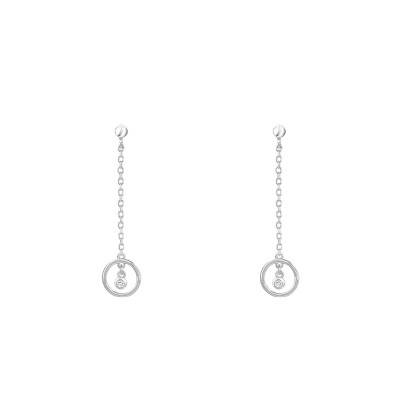 Silver Diamond Angélique Drop Earrings - La Garçonne Diamant