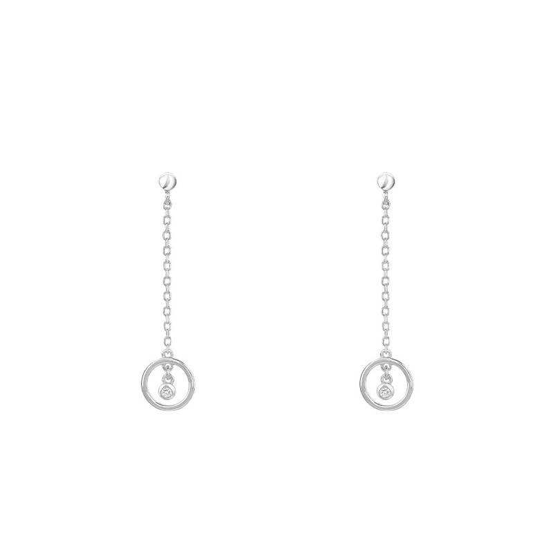 Silver Diamond Angélique Drop Earrings - La Garçonne Diamant
