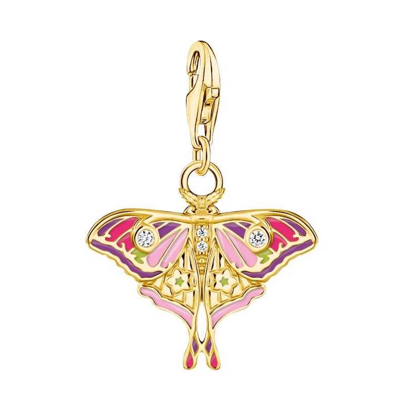 Yellow Gold-Plated As We Visit Butterfly Charm Pendant & Enamel and White Zirconia - 2209-565-7 - Thomas Sabo