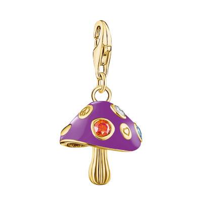 Pendentif Charm As We Visit Champignon en Plaqué Or Jaune, Émail & Pierres Multicolores - 2211-471-7 - Thomas Sabo