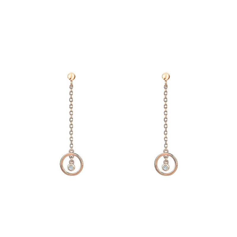 Yellow Gold-Plated Diamond Angélique Drop Earrings - La Garçonne Diamant