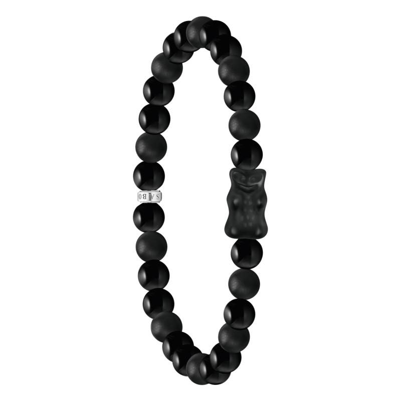 Black Crystal & Obsidian Haribo Bracelet, Length 17 cm to 21 cm - A2204-017-11 - Thomas Sabo
