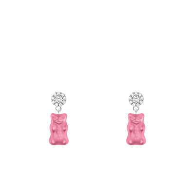 Boucles d'oreilles Haribo Rose en Argent 925, Cristaux & Zircones Blanches - H2330-052-9 - Thomas Sabo