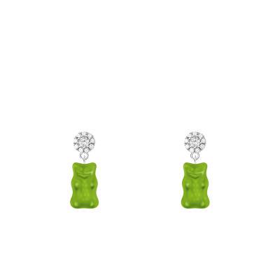 Boucles d'oreilles Haribo Vert en Argent 925, Cristaux & Zircones Blanches - H2330-052-6 - Thomas Sabo