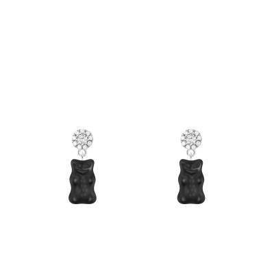 925 Sterling Silver & White Cubic Zirconia Black Haribo Stud Earrings - H2330-052-11 - Thomas Sabo