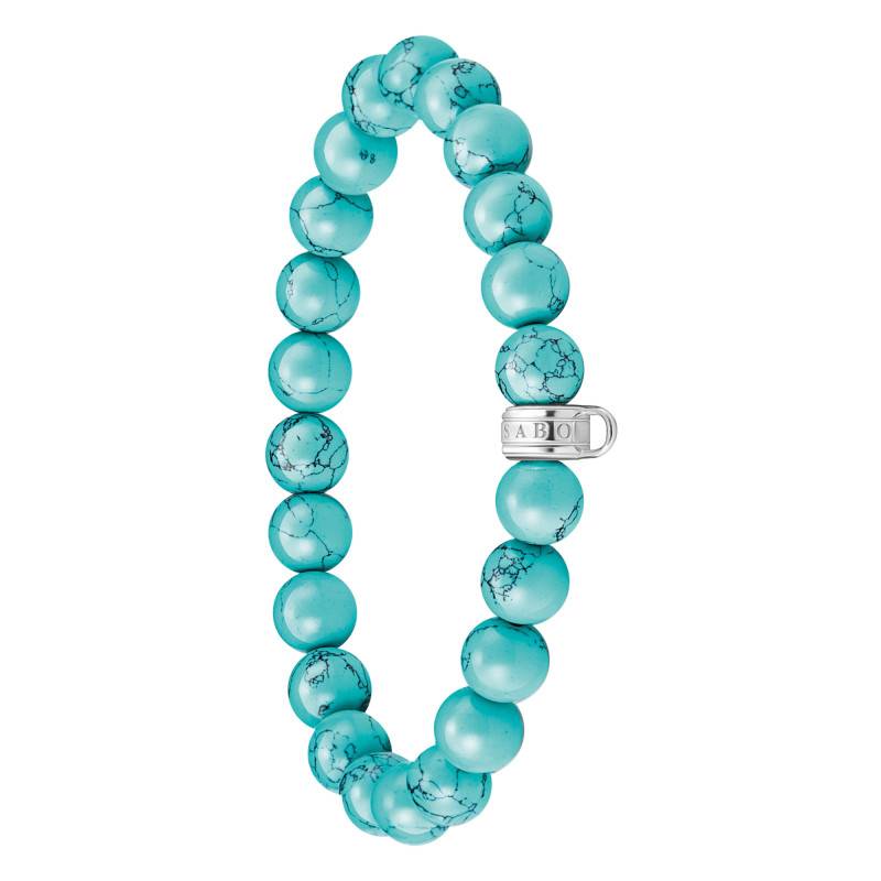 As We Visit 925 Sterling Silver & Turquoise-Color Bead Bracelet 15-19 cm - X0293-404-17 - Thomas Sabo