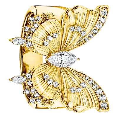 Yellow Gold-Plated & White Cubic Zirconia Butterfly Paradise Ring - TR2495-414-14 - Thomas Sabo