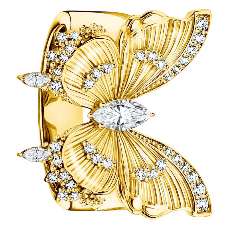 Yellow Gold-Plated & White Cubic Zirconia Butterfly Paradise Ring - TR2495-414-14 - Thomas Sabo